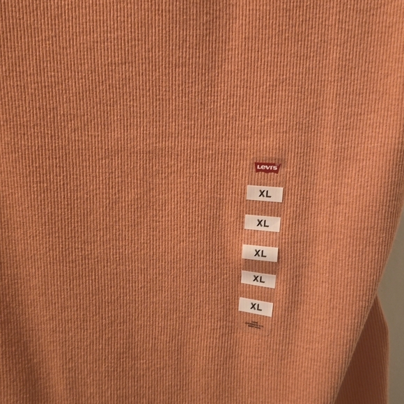 LEVIS SIGNATURE WOMEN'S PEACH RIBBED SUMMER SHORT SLEEVE TEE-SHIRT SIZE XL - Picture 5 of 12